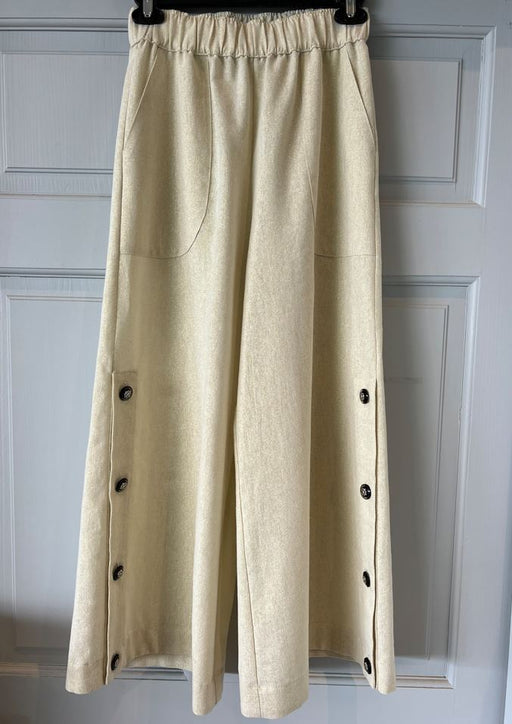 Gaucho Linen Pants in Ivory Lurex