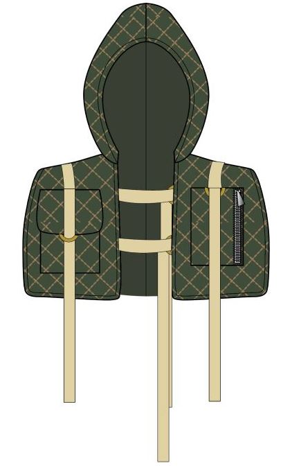 Unisex Cargo Vest in Olive