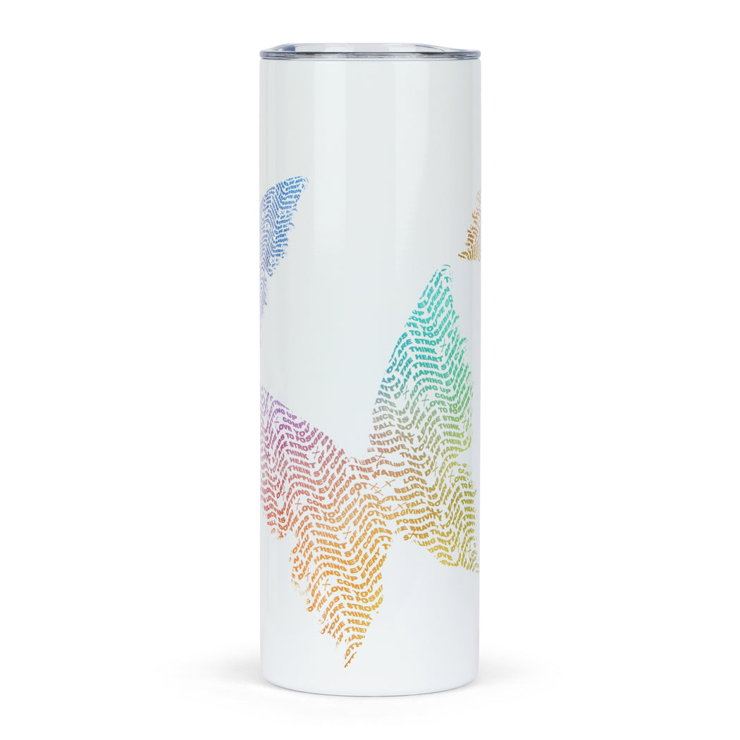 Insulated 20oz Tumbler in Flutter Rainbow