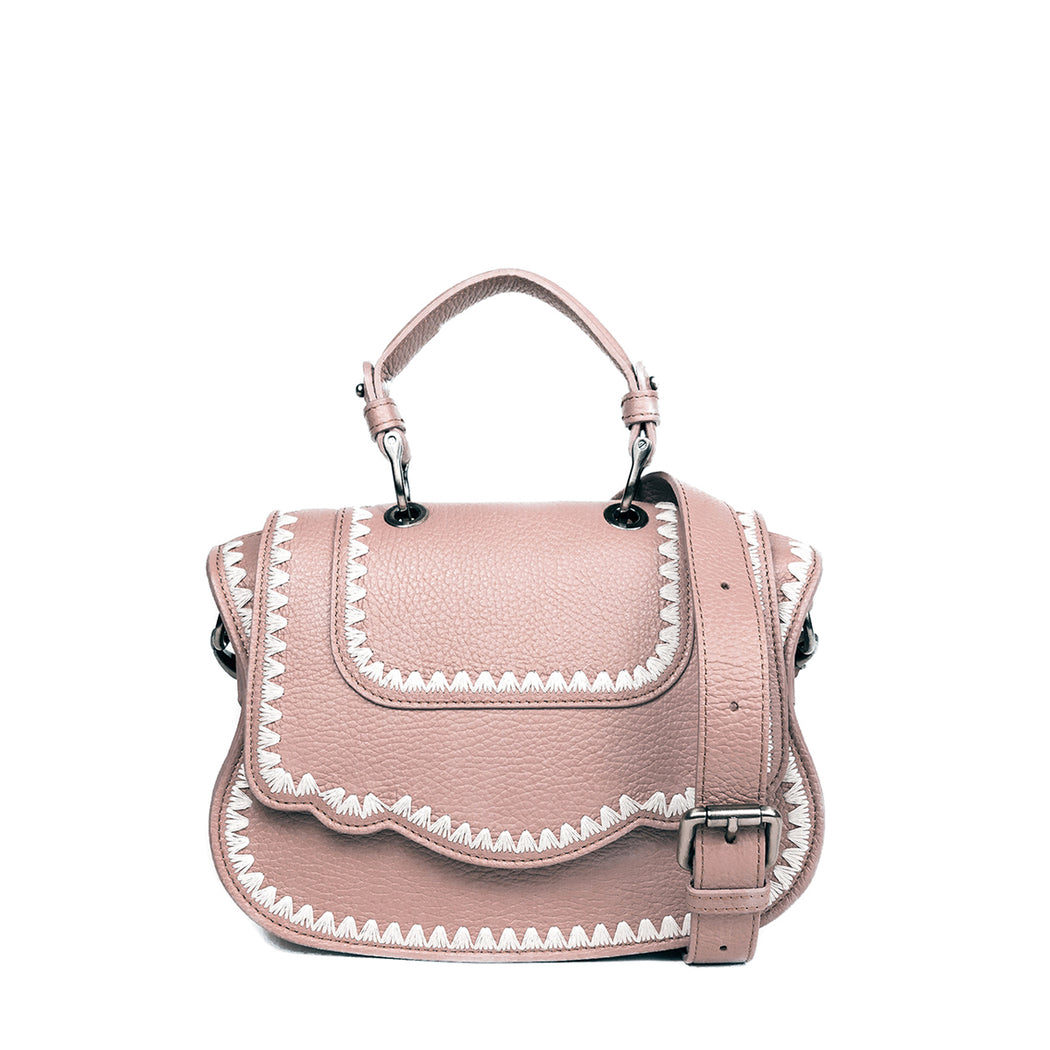 Audrey Crossbody: Designer Crossbody Bag in Blush/Ivory