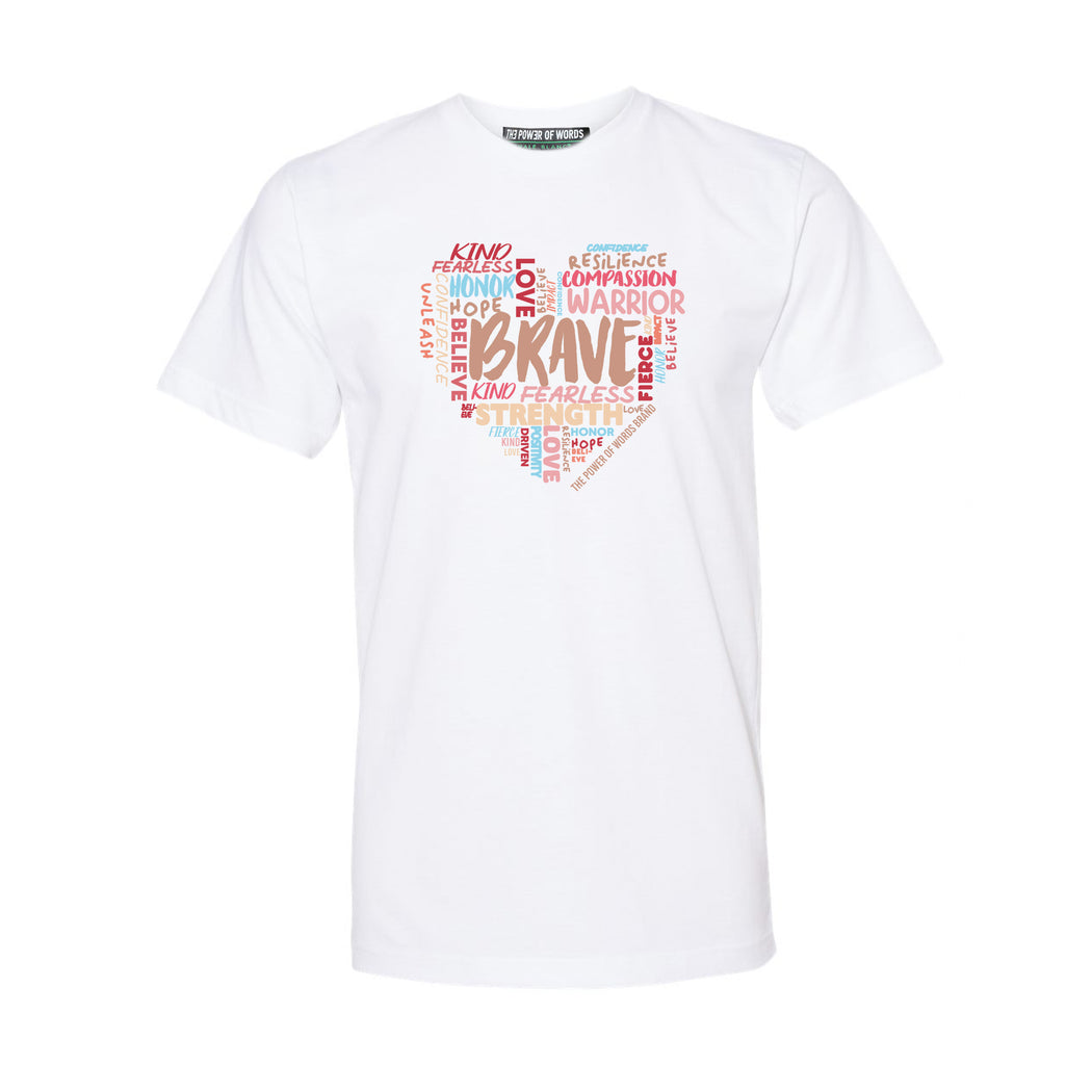 Brave Heart Adult Tee in White