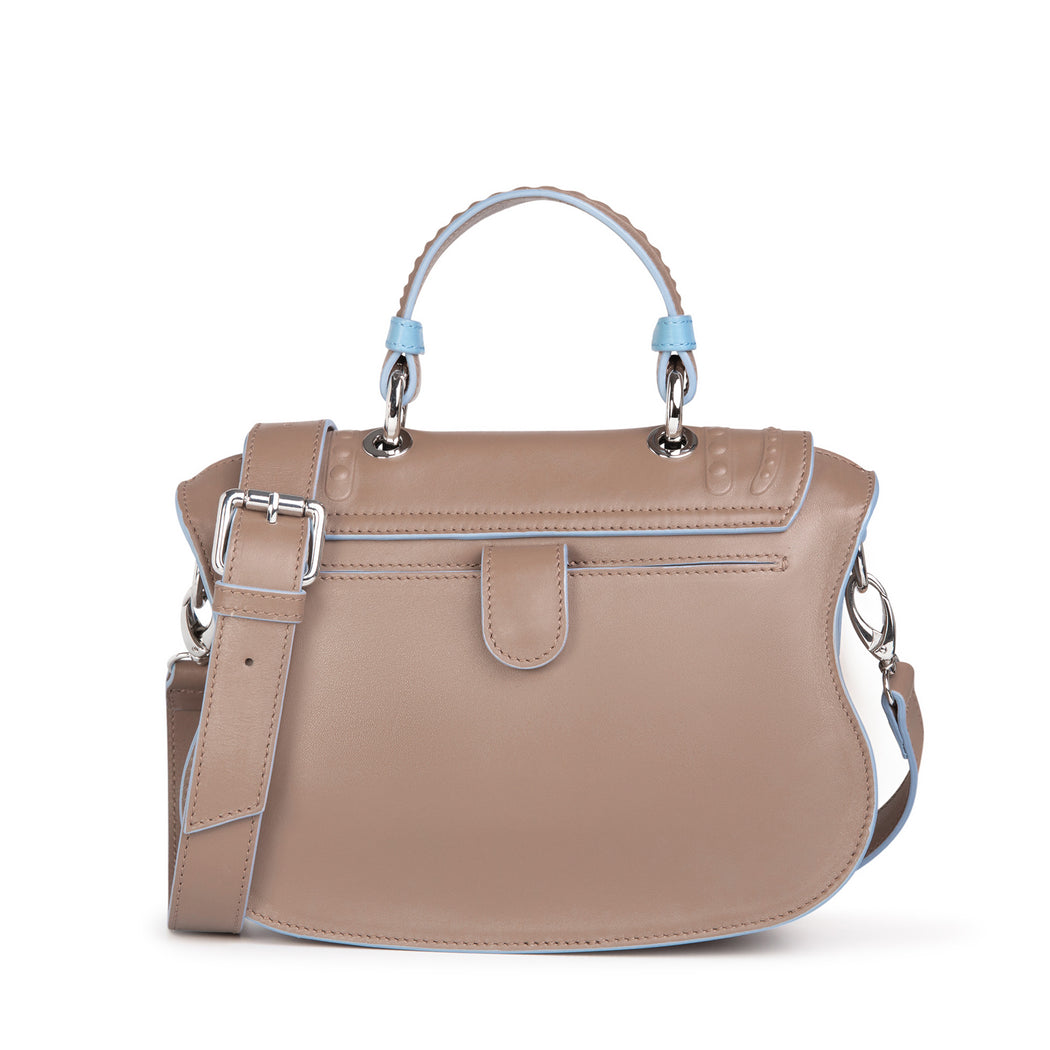 Audrey Discrete Crossbody: Taupe Designer Crossbody Bag