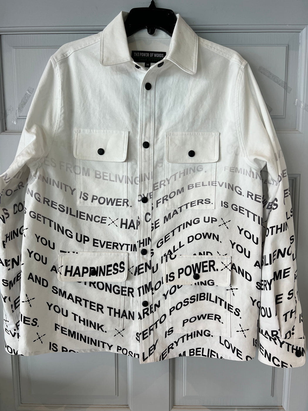Gary Resilient Long sleeve shirt in White All over Wave print
