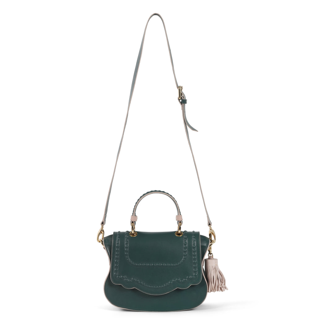 Audrey Discrete Crossbody: Designer Crossbody Bag in Dark Green