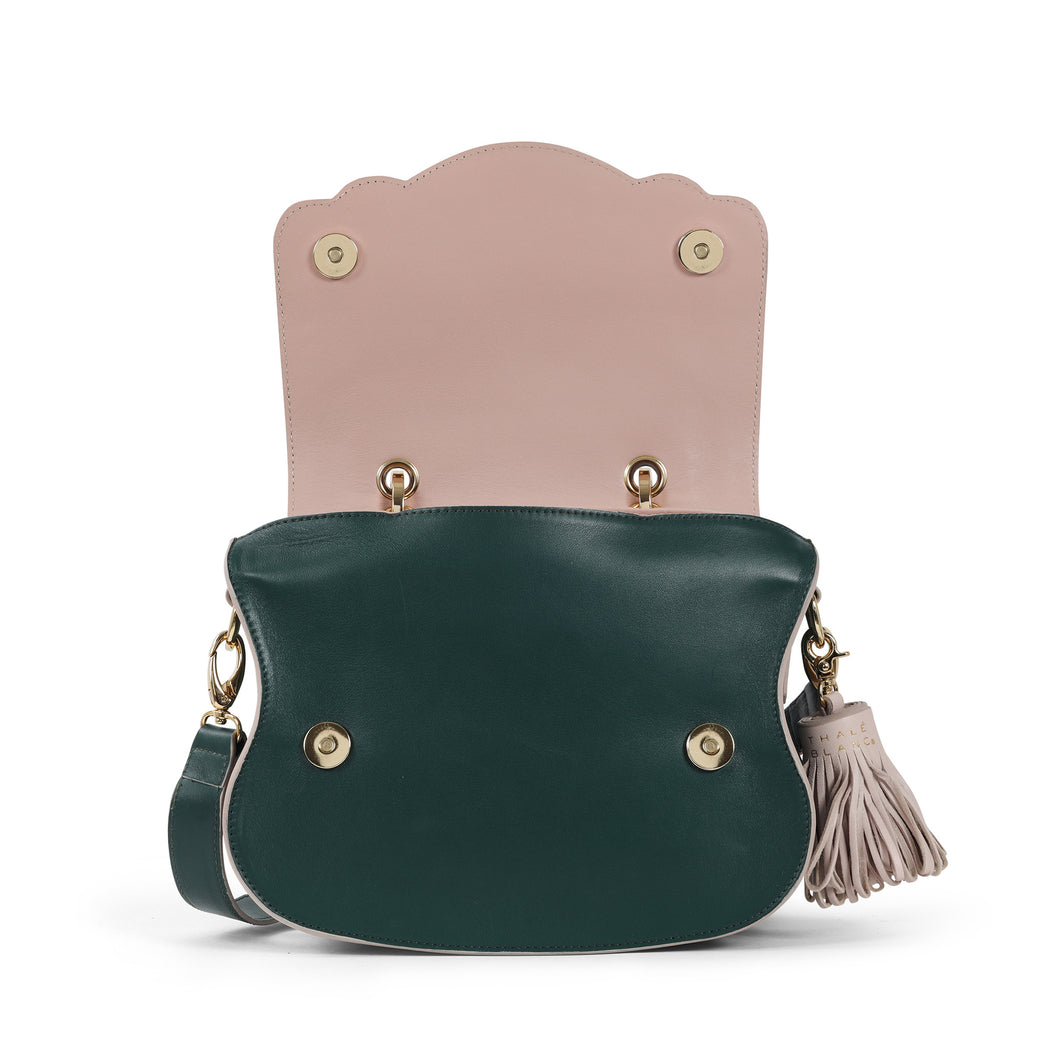 Audrey Discrete Crossbody: Designer Crossbody Bag in Dark Green