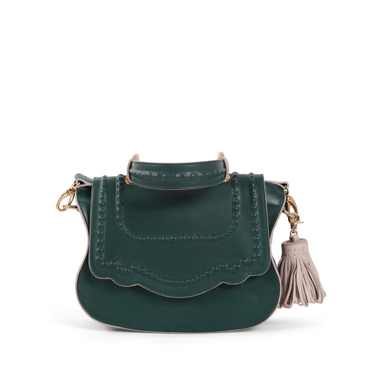 Audrey Discrete Crossbody: Designer Crossbody Bag in Dark Green