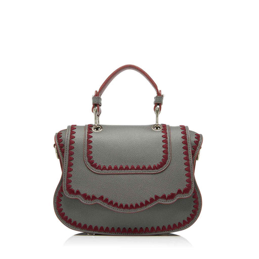 Audrey Crossbody: Designer Crossbody in Grey/Red