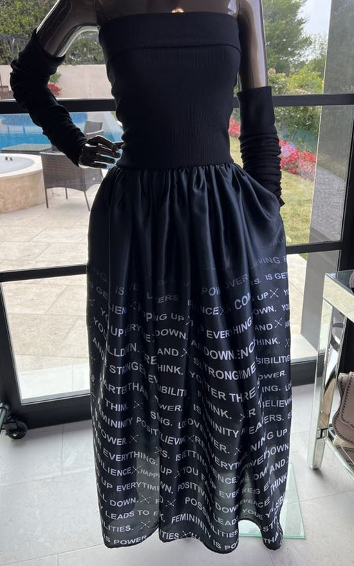 Mona Power of Words Silk Tube Dress in Black Ombre