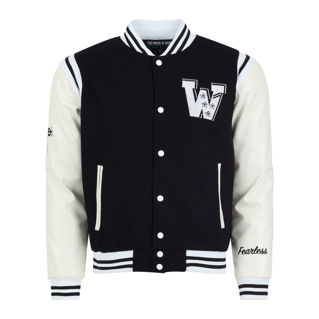 Bomber Varsity Jackets Embroidered Varsity Jacket Black