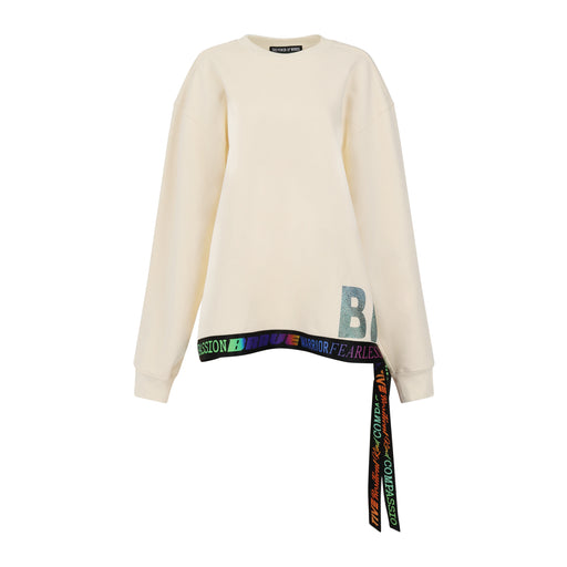 Brave Crewneck sweatshirt in Cream Emerald