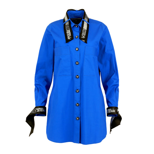 Madonna Poplin Shirt in Royal Blue