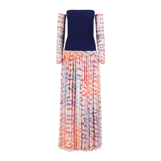 Power Mesh Tube Dress in Navy Blush Multicolor