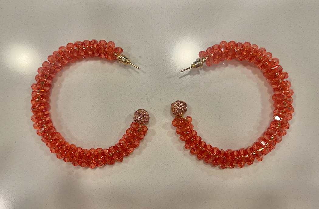 Hoop Earrings in Orange